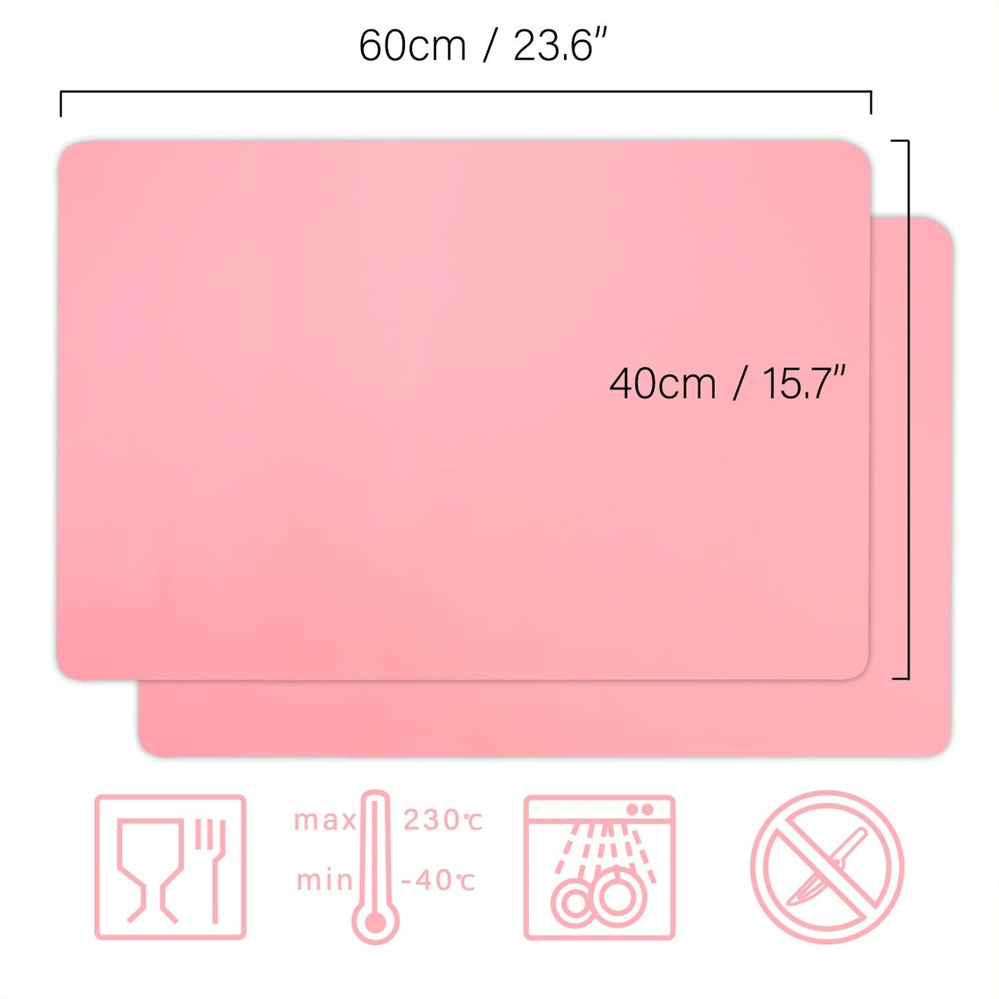 Gartful 23.6 x15.7 inch Resin Silicone Mats, X-Large Silicone Sheets for Jewelry Casting Molds, Nail Art, Acrylic Pouring, Nonstick Table Protector, Multipurpose Mat, Pink, Set of 2