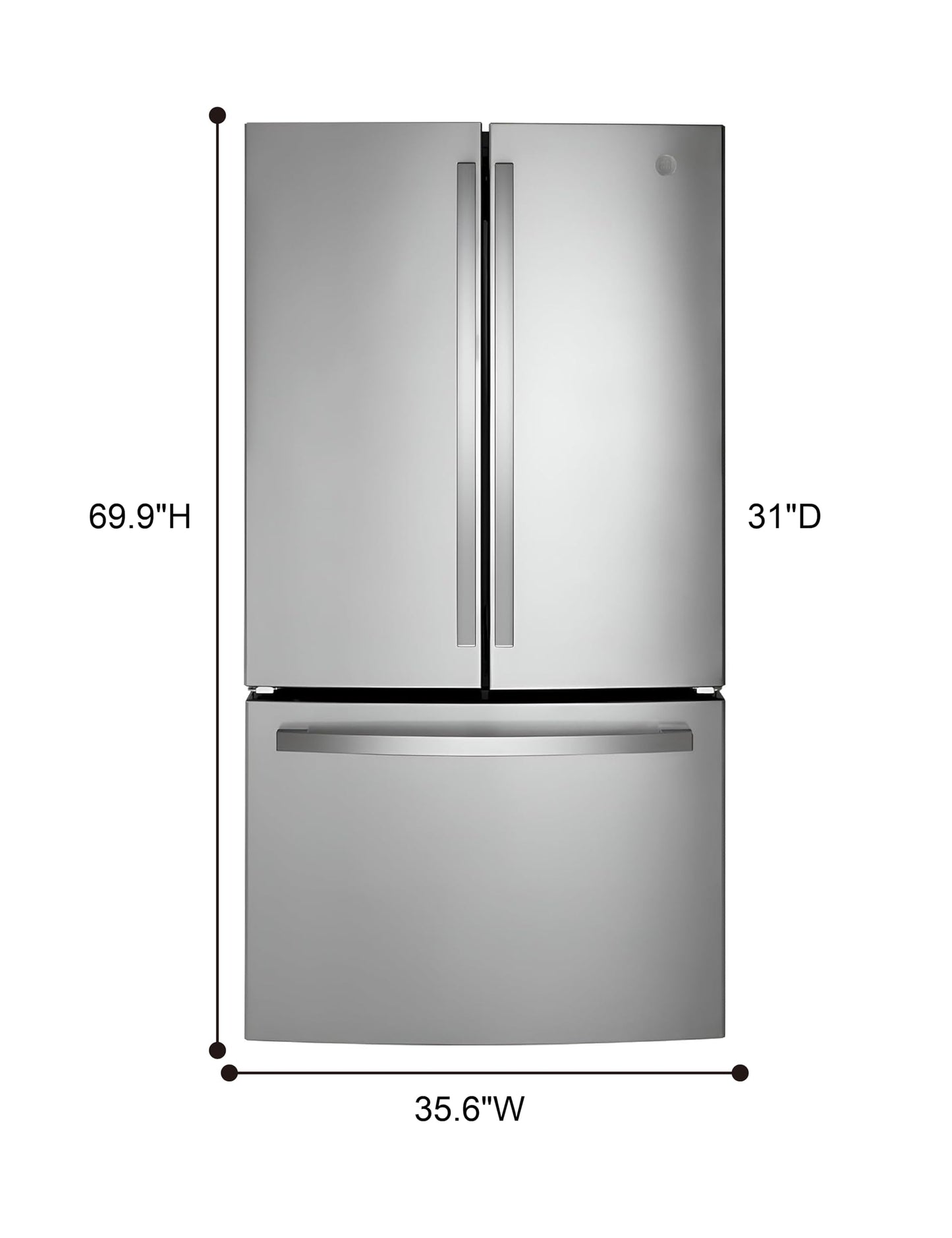 GE PROFILE 21.9 cu. ft. Counter Depth French Door Refrigerator w/Internal Dispenser in Fingerprint Resistant Stainless