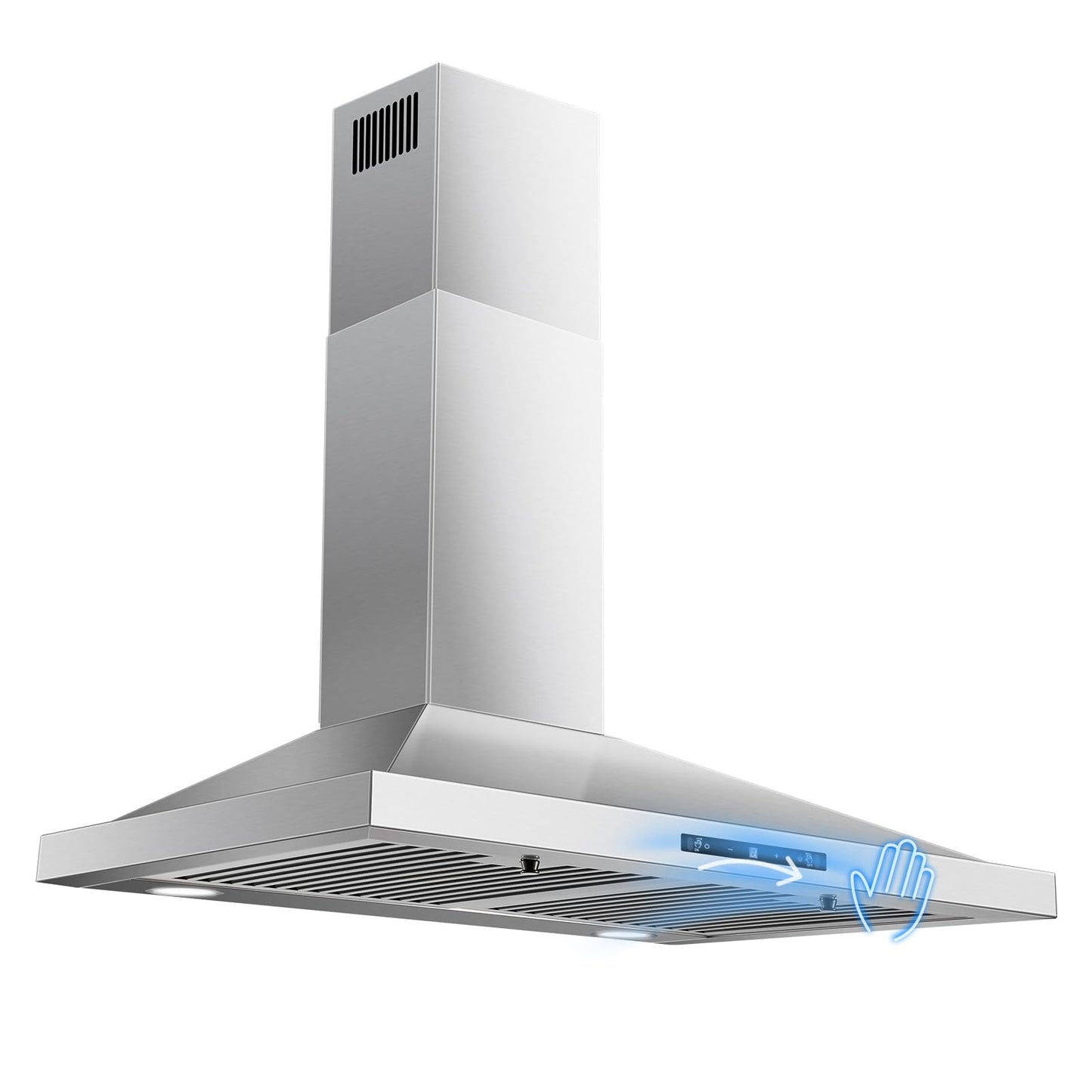 Range Hood 30 inch Stainless Steel, Wall Mount Stove Hood Ducted/Ductless Convertible with 3 Speed Kitchen Vent Hood, Touch Control, Energy-saving LED Lights, 5-Layer Aluminum Filters