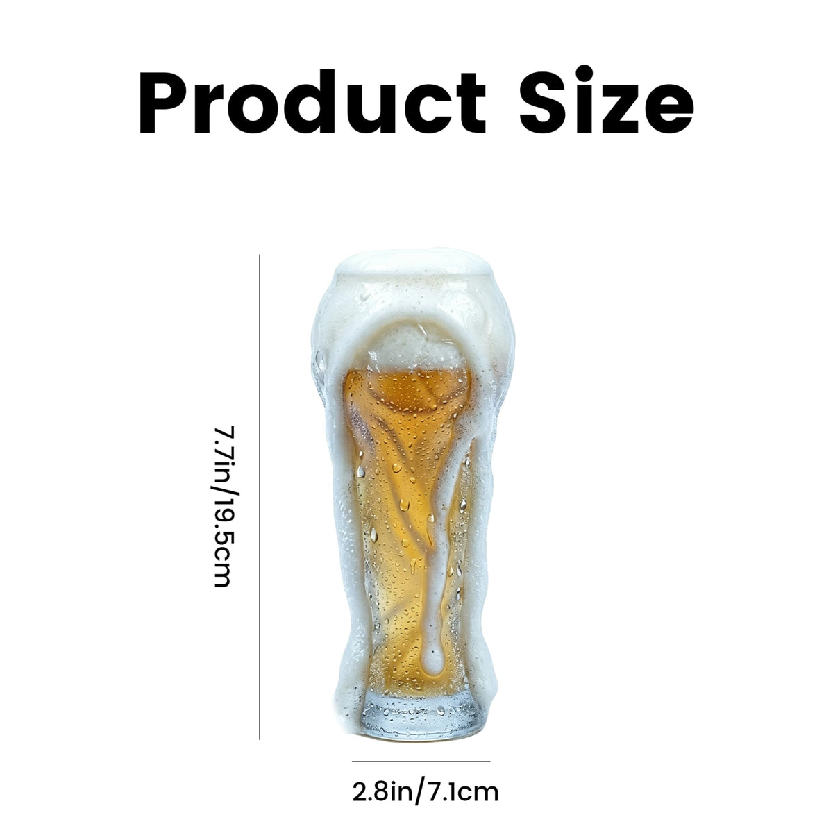SWECOMZE Soccer Beer Glass – 16oz Champion Cup Shaped Drinking Cup for Viewing Parties – Football Novelty Gifts for Soccer Fans