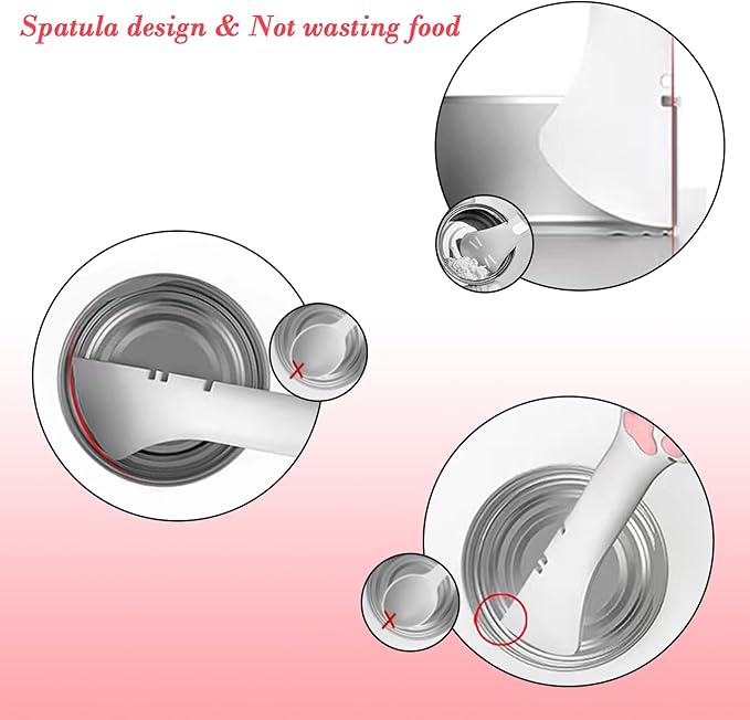 Sheldamy Silicone Pet Food Spoon, Cat Food Can Opener Paw, Wet or Dry Food Short Spoon for Cat Dog With Mini Spatula