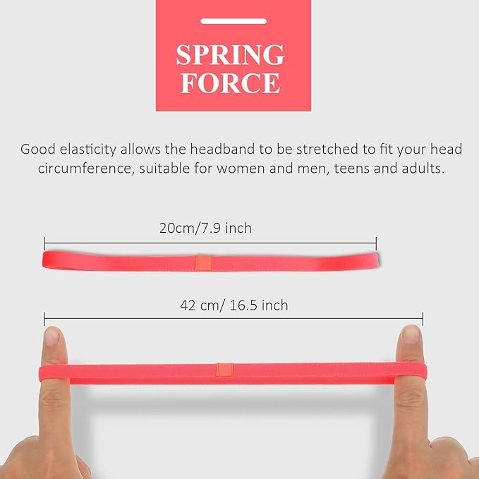 4 Pieces Elastic Sports Headbands Thick Non-Slip Hair Bands for Women and Men