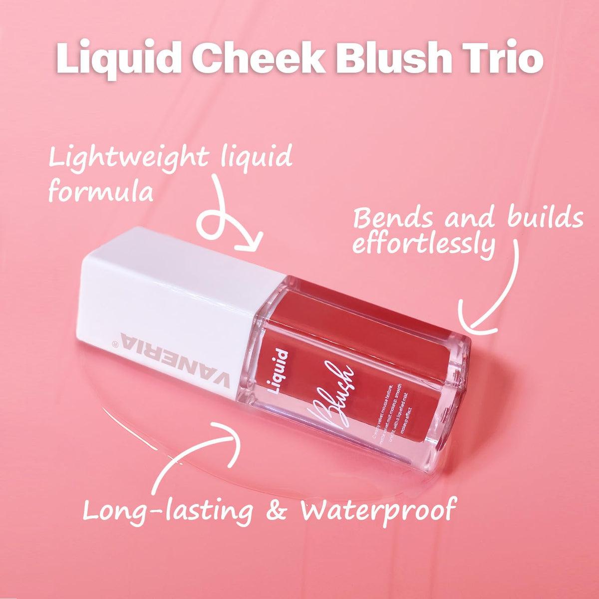 VANERIA Liquid Blush for Cheeks,Long lasting High Pigment Creme Blush,Multi-Use Makeup Blush Stick for Cheeks Lips Eyes,Natural Look Makeup Face Blushes.#4 (5g/0.17oz) ﻿