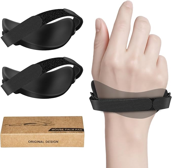 JIKIOU Advanced Ergonomic Right-Handed Gaming Wrist Rest for Mouse - Superior Support for Serious Gamers - Anti-Fatigue, Smooth Glide 2 Pack Right
