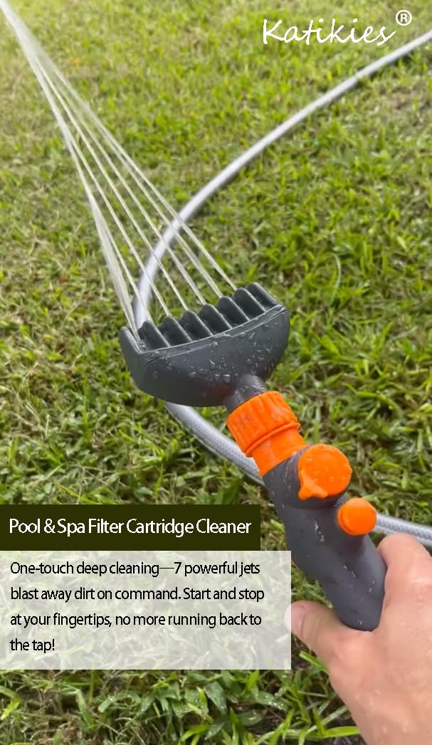 katikies Pool Cartridge Filter Cleaner Tool, Filter Cleaning Wand for Spa & Hot Tub