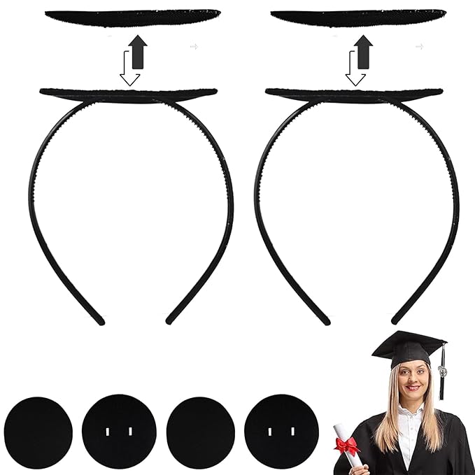 ATMEET Graduation Cap Headband Secures Your Grad Cap Upgrade Insert Hairstyle Hat Accessories Hairband for Graduates Gift