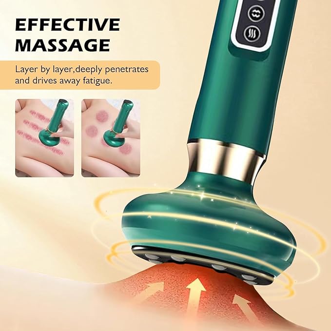 Lymphatic Drainage Massager Electric Gua Sha Anti Kit for Cellulite Massage Tool Cavitation Remover for Legs Handheld Smart Cupping Device Reviews Back and Arm Ventosas Para Masaje Muscular (Green)