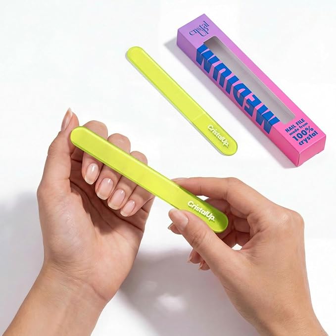 Crystal Nail File 5.3in, Glass File Durable, Perfect for Home, Office and On The Go, Elegant Design for Professional Manicure and Pedicure Results