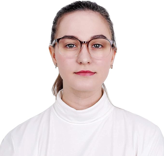 LifeArt Round Blue Light Blocking Glasses, Computer Glasses, Gaming Glasses, TV Glasses for Women Men (Clear Brown, 3.25 Magnification)