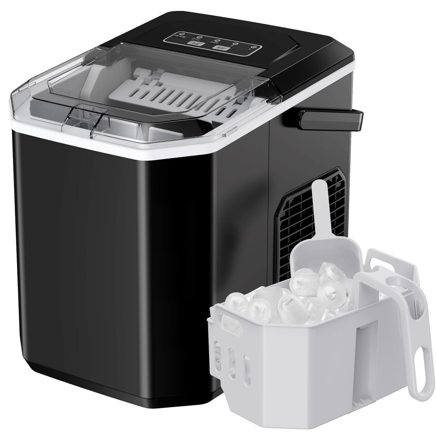 Totnz Ice Makers Countertop, Portable Ice Maker Machine Produce Ice in 6 Minutes, Self-Cleaning Ice Maker, Compact Countertop Ice Machine for Home Kitchen Office Parties