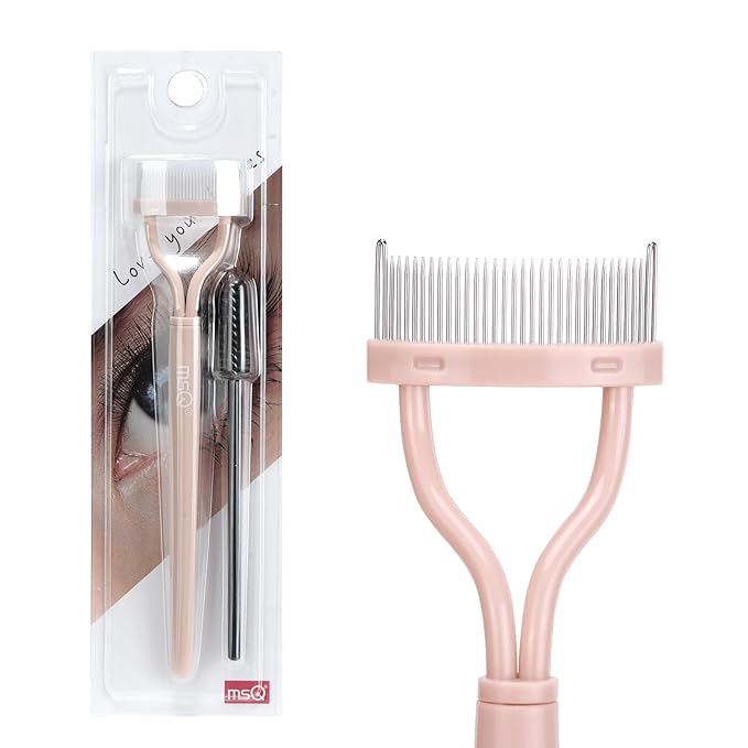 Eyelash Separator Eyelash Comb Lash Separator Tool MSQ Mascara Brush Eyelash Brush Separator Arc Designed Mascara Applicator With Cover, Naked (Includes a Mascara Wand)