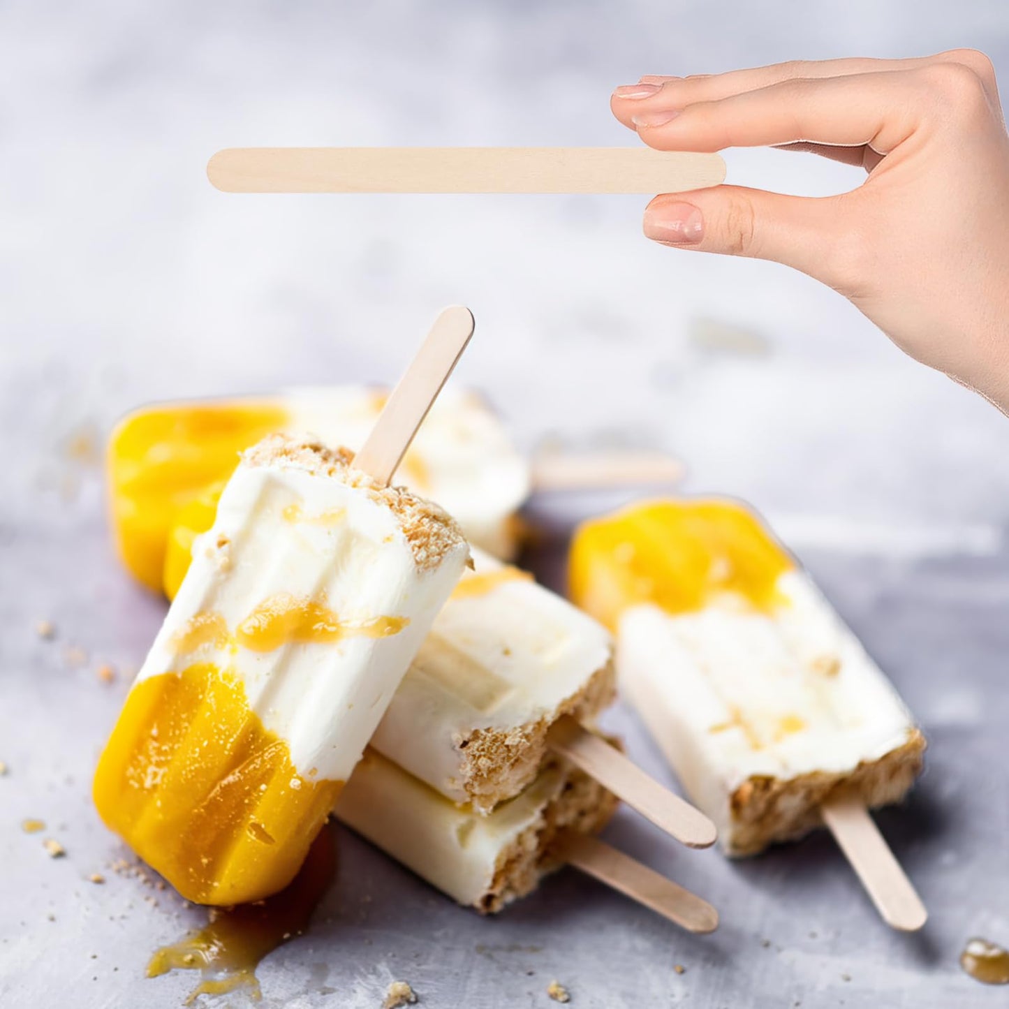 VEIDIA 2000 Pcs 4.5" Wooden Craft Sticks, Ice Cream Sticks,Natural Wood Popsicle Stick for Waxing, DIY Wood Crafts, Hair Removal and Waxing Supplies, Paint Stirrer, Art Projects and Ice Pop Sticks