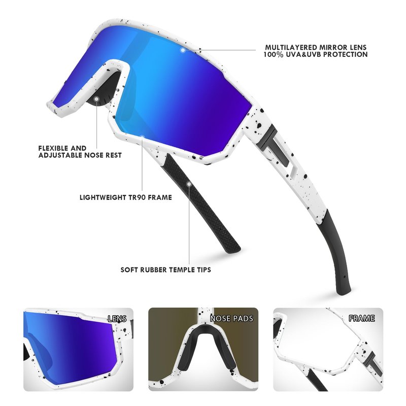 Derowern Youth Baseball Sunglasses, Kids Polarized Sports Sun glasses, Lightweight TR90 Frame UV400 Protection Outdoor Glasses for Boys Girls Softball Cycling Golf