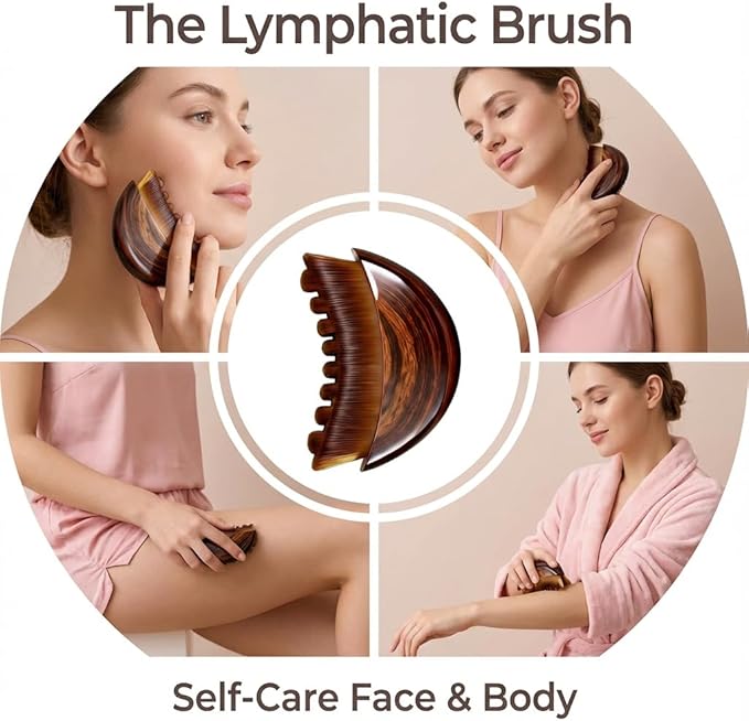 Lymphatic Contour Face Brush for Sculpting, lymphatic Face Brush gua sha facial tools Lymphatic Drainage Massager for skin care, Anti-Puffiness, Detox & Lift, Improves Skin Glow, Relieve Fatigue