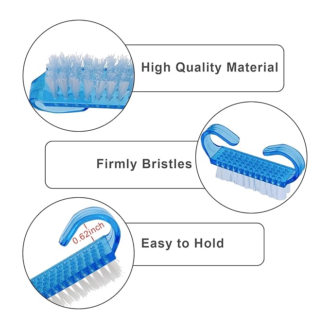 24 Pack Mini Nail Brushes, Colorful Handle Grip Nail Brush, Fingernail Scrub Cleaning Brushes for Nails and Toes Women Men, 4 Colors
