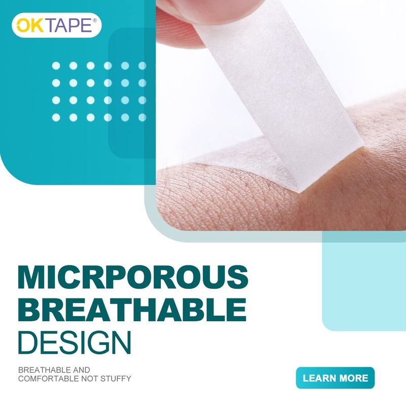 OK TAPE OKPore Medical Surgical Tape Nonwoven (Pack of 6) - First Aid Surgical Tape Hypoallergenic and Breathable for Wound Dressing Care - 2in x 10yds