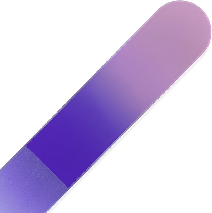 Mont Bleu Rainbow Crystal Nail File in Black Pouch - Czech Tempered Glass - Handmade in Bohemia (Czech Republic)