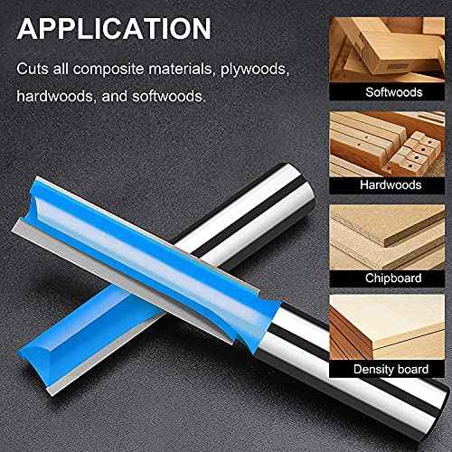 Straight Cut Router Bits, Newdeli 3pcs 1/2 Shank Double Flute Straight Router Bit Set Straight Dado Wood Milling Cutter with 1/4", 3/8", 1/2" (Dia.)