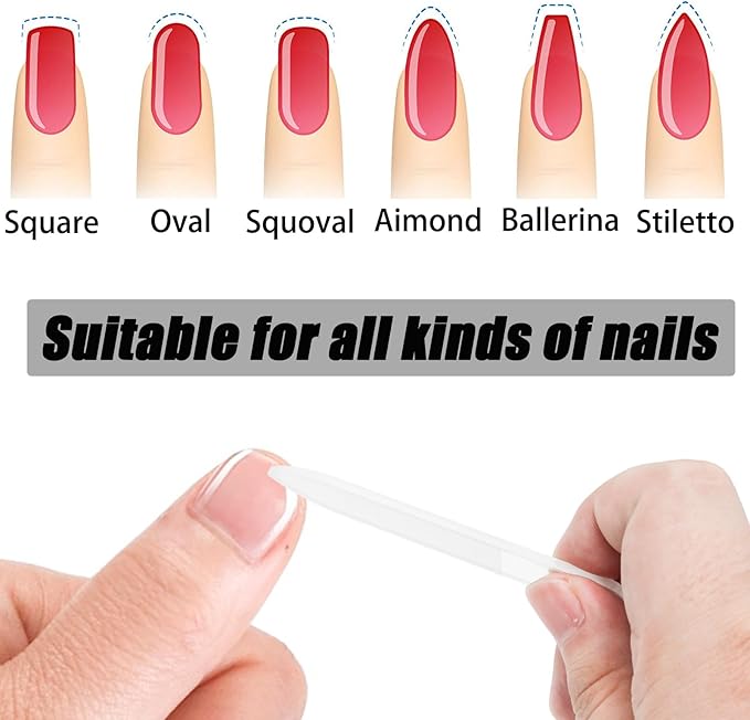 Pine & Linen 8 Pcs Nano Nail File, Glass Fingernail Polisher Shiner Glass Nails Buffers, Crystal Nail Files for Nails/Women（Style-3）