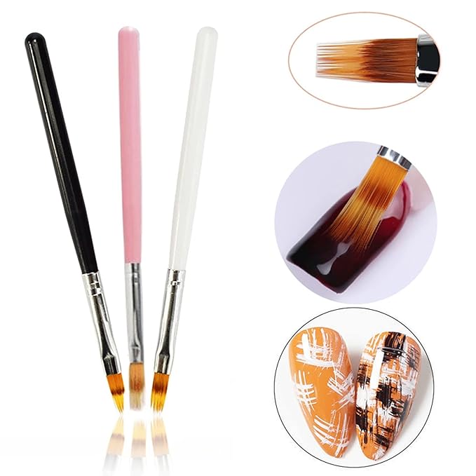 6pcs Ombre Nail Brush Nail Paint Pen for Lace Line Gradient Color Ombre Brush for Gel Nails Wood Nail Art Brushes Nail Design Brushes Acrylic Nail Polish Tools Nail Accessories