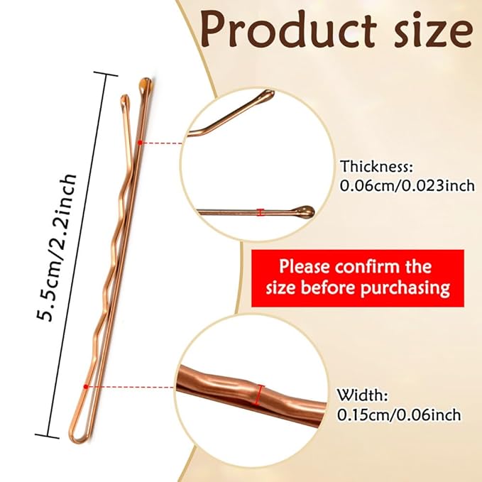 330 PCS Rose Gold Bobby Pins for Women Girls, YINGFENG 2.2 Inch Long Super Grip Blonde Hair Pins with Box, Reusable Non Slip Hair Pins, For Buns, Thick Hair Thin Hair And All Hair Types
