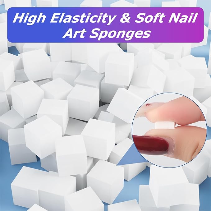 Soft Nail Sponges（150PCS）, Reusable Nail sponges,Nail DIY sponges, Nail Art sponges, 1PCS Grabbing Pen and Nail Brush Professional Accessories Manicure Salon Supplies
