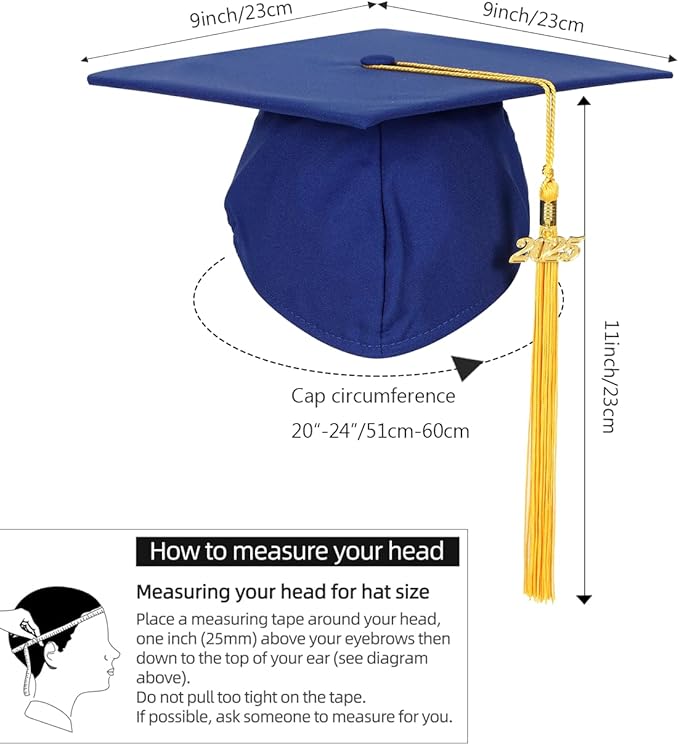 Newrara Graduation Unisex Matte Adult Graduation Cap with Tassel