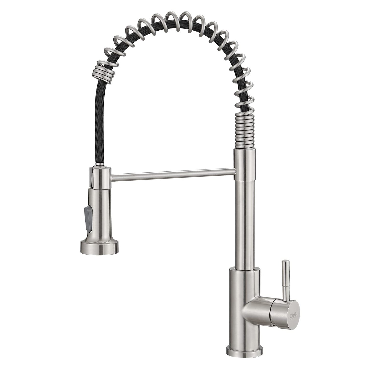 GIMILI Kitchen Faucet with Pull Down Sprayer Single Hole Stainless Steel Sink Faucet, Suitable for Farmhouses, RV, Laundry Room, Outdoor, and Campers. Llave para fregadero de cocina Brushed Nickel