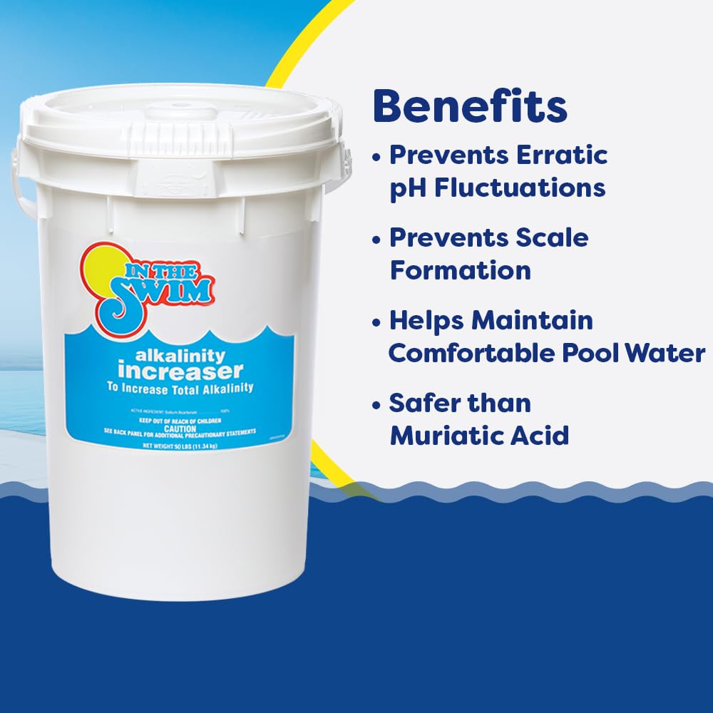 In The Swim pH Increaser and Alkalinity Increaser Bundle: Includes 25 Pound Bucket of pH Increaser and 25 Pound Bucket of Alkalinity Increaser - for Perfectly Balanced Swimming Pool Water