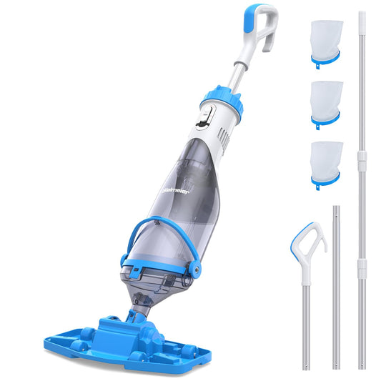 BIELMEIER Handheld Pool Vacuum with Telescopic Pole, Updated Swimming Pool Cleaner 19 GPM Powerful Suction, Cordless Pool Vacuum for Cleaning Above Ground Pools, Inground Pools, Spas, Hot Tubs