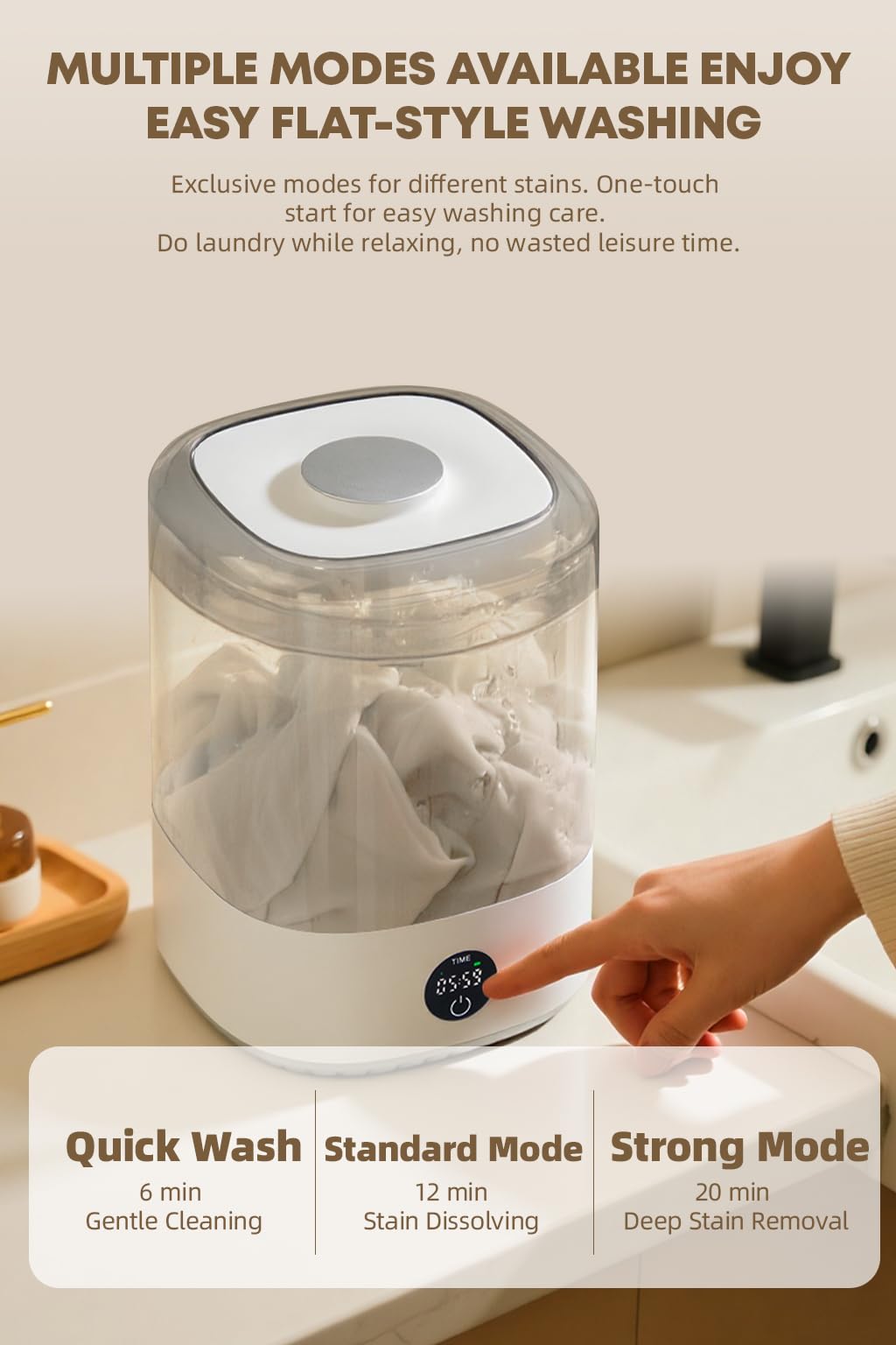 Portable Mini Washing Machine, 4L Washing Machine Cleaning for Underwear, Rechargeable Cordless Compact Washerfor Singles, Apartments RV, Underwear Laundry Washer