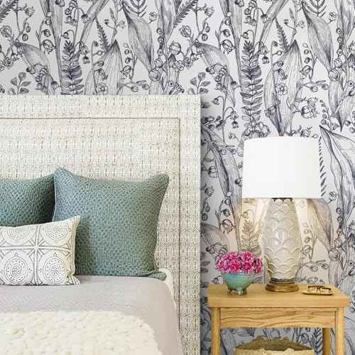 Livebor Peel and Stick Wallpaper - Boho Floral Leaf Contact Paper - 15.7"x196.8" Self-Adhesive Removable Decorative