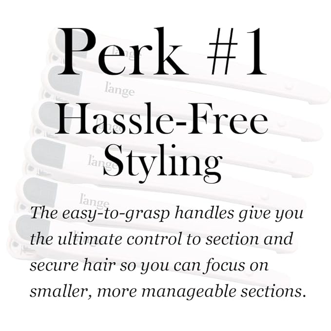 L'ANGE HAIR Rubber Sectioning Hair Clips | Narrow-Tipped Design | For Parting & Sectioning Hair | Easy Grip Handles | Professional Styling Results | 6-Pack (Blush)