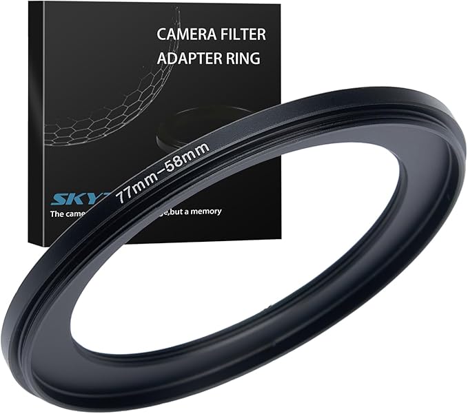 77mm to 58mm Step Down Ring Filter Adapter Metal Ring Step Down Rings Adapter Filter Compatible with All 58mm UV,CPL,ND,Lens Hood,Threaded Lens ect (77mm to 58mm)