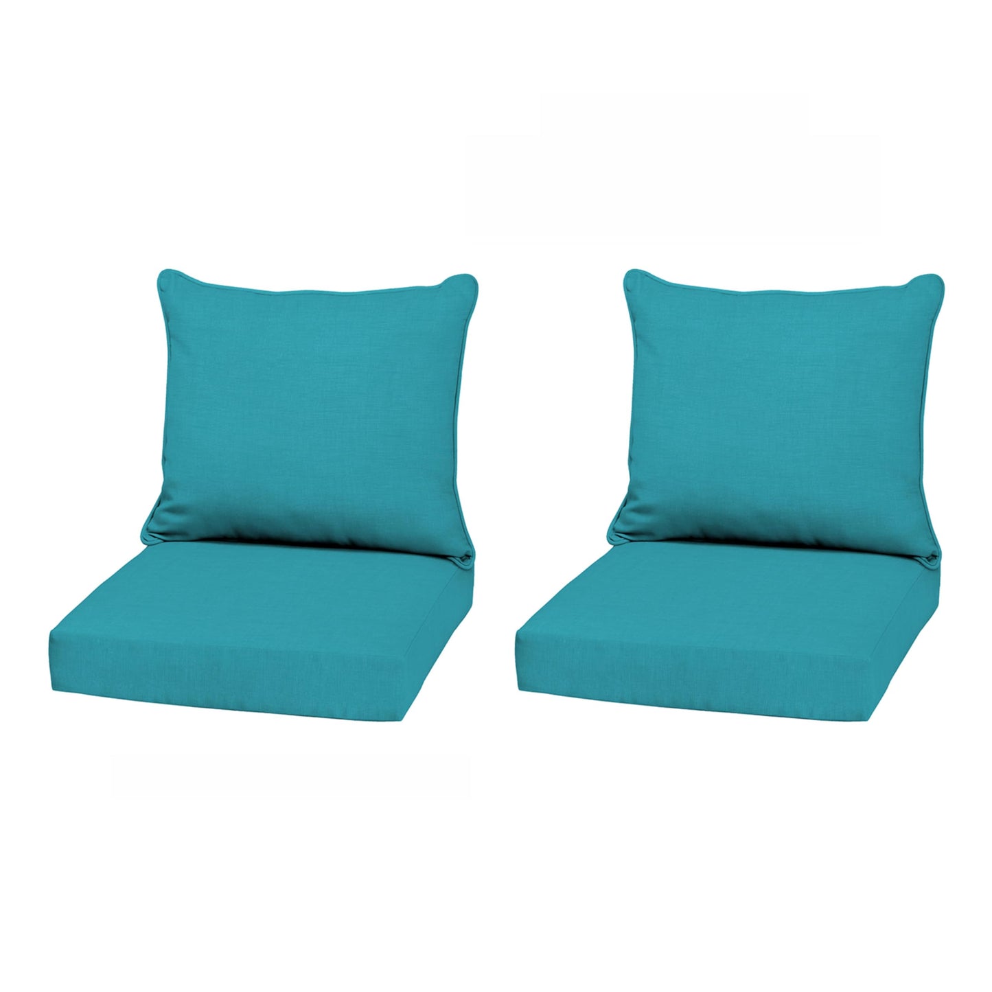 Arden Outdoor Deep Seat Cushion Set (2-Pack), 22 in x 24 in, Weather-Proof, Rain-Proof, Fade Resistant Patio Cushion for Chair, Sofa, and Couch Lake Blue Leala