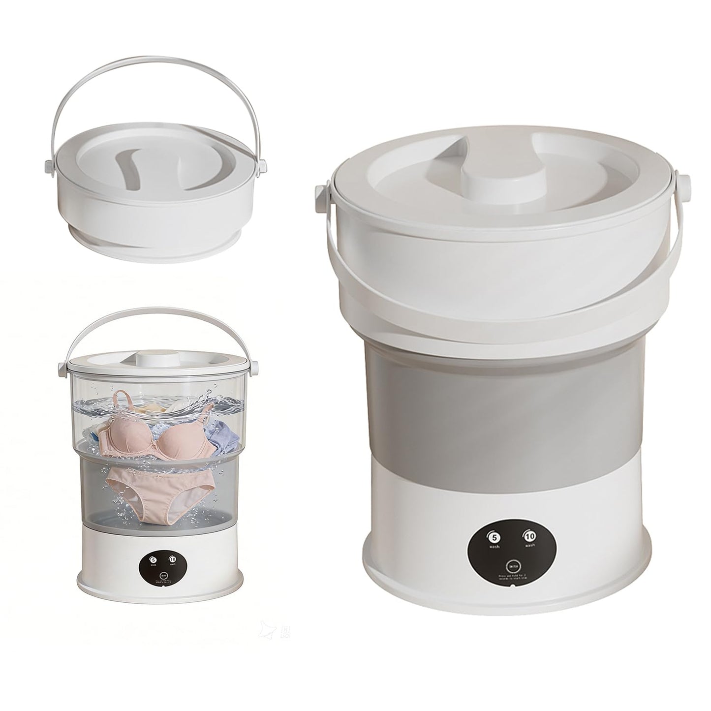 Portable washing machine, foldable mini washing machine, suitable for baby clothes, underwear, and socks