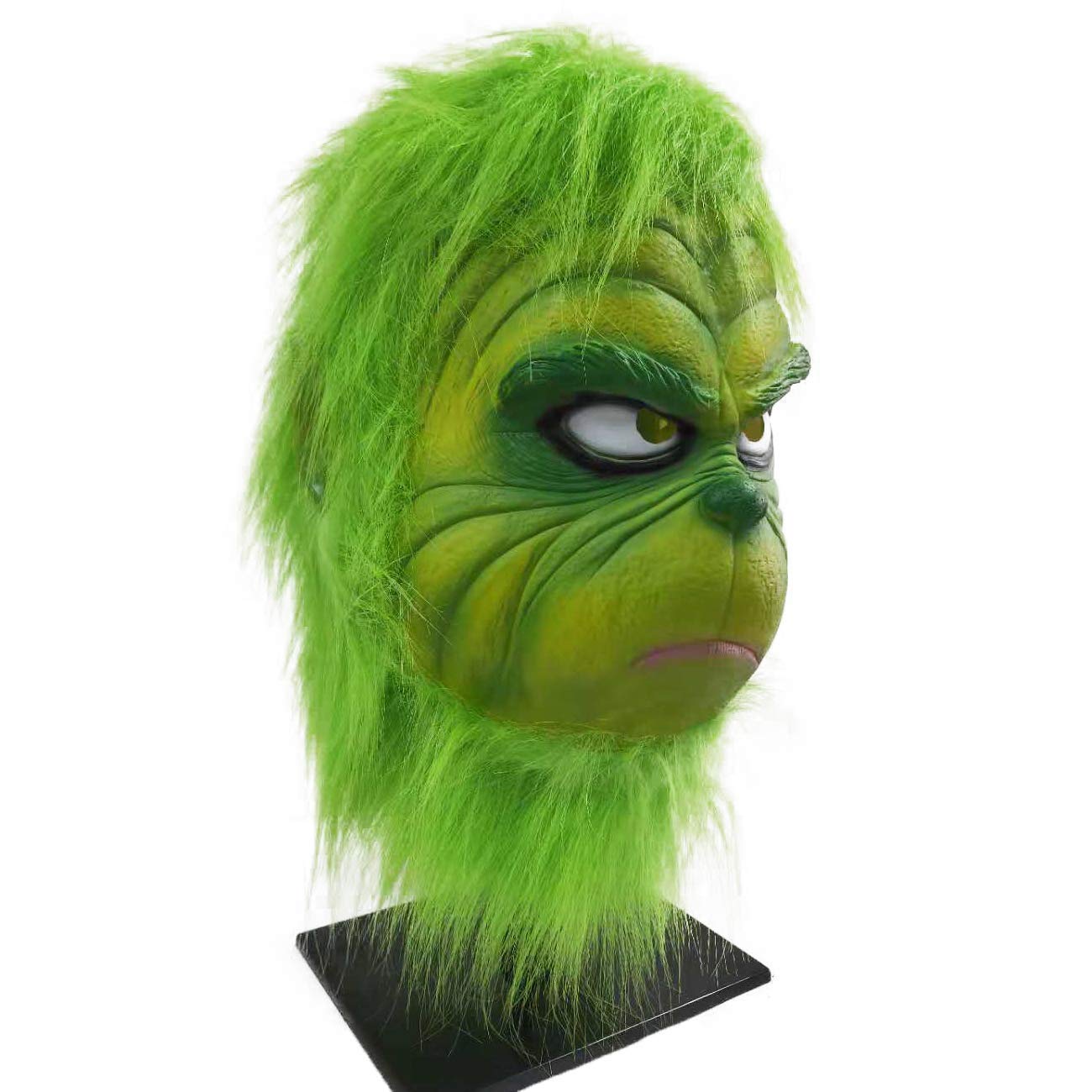 Christmas Green Big Monster Mask Santa Claus Halloween Csoplay Costume Props Xmas Funny Full Face Mask for Party (Mask-B)