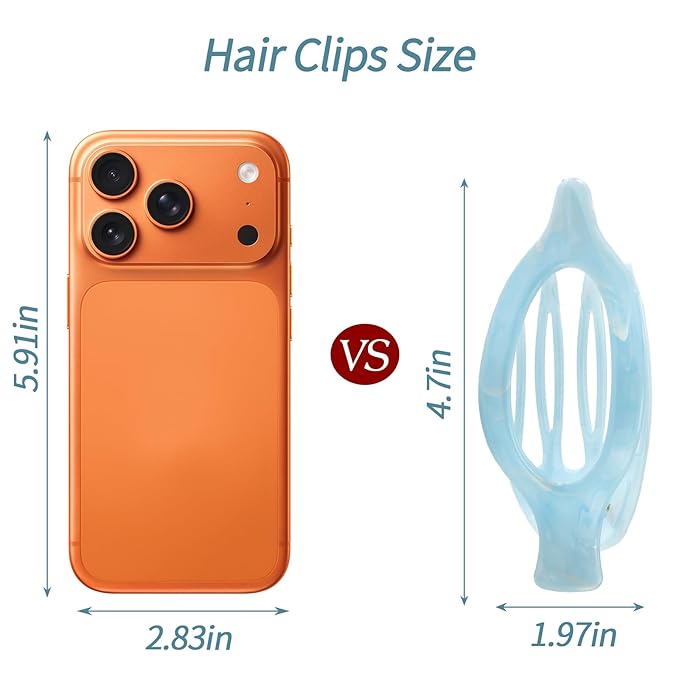6 Packs Flat Claw Clips for Women, French Concord Flat Hair Clip, Matte Hair Claws Clip for Thin Thick Hair, Lay Down Claws Clips, Durable Strong Hold Hair Clip (Colorful)