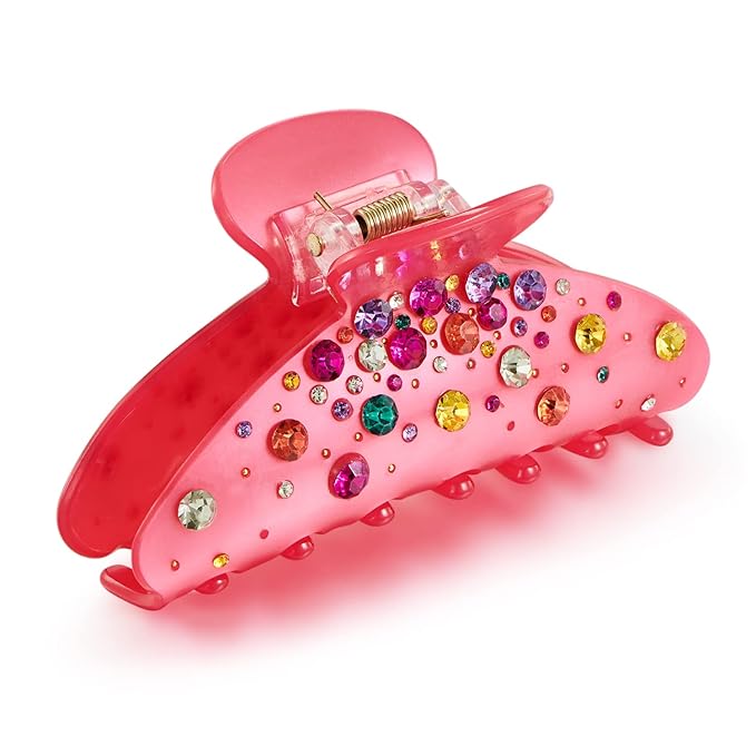 LILIE&WHITE Hair Clip, Hot Pink Acrylic Claws Hair Clips for Women, Medium Size, Nonslip Jaw Hair Clips, Hair Accessory