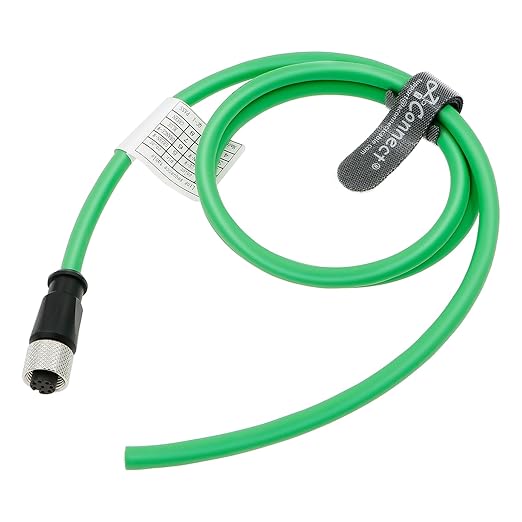 AConnect M12 A Code 8 Pin Female to Flying Leads Cable Industrial Aviation Sensor Waterproof Electrical Shielded Cable for Industrial Cameras Automation Device Network Fieldbus Module 1M
