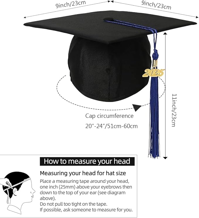 Newrara Graduation Unisex Matte Adult Graduation Cap with Tassel
