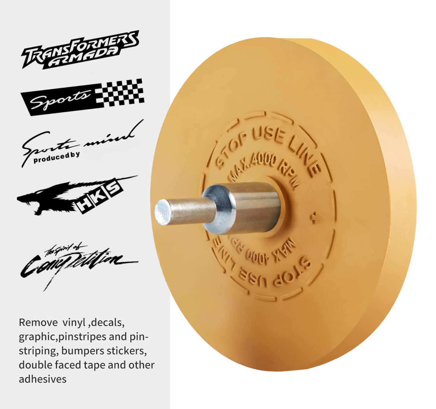Shawya Decal Remover Eraser Wheel Rubber Eraser Wheel Adhesive Remover Wheel for Cars Sticker Remover Tool Removes Pinstripe Stripe Vinyl Tape and Graphic
