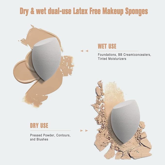 FERYES Makeup Sponge Holder with Makeup SpongeÃ¢ÂÂ Eco-Friendly Silicone Beauty Make Up Blender Case and Dry & Wet Use Foundation Sponge for Travel - Khaki (MS Khaki)