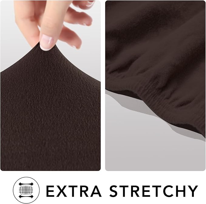 PureFit Super Stretch Sofa Slipcover – Spandex Non Slip Soft Couch Sofa Cover, Washable Furniture Protector with Non Skid Foam and Elastic Bottom for Kids, Pets (Oversized, Chocolate)