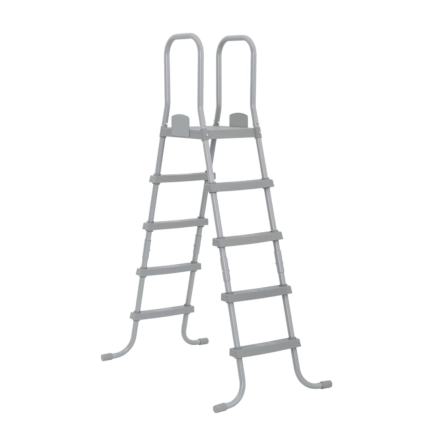 Bestway Flowclear 52 Inch Versatile Metal A Frame Above Ground Swimming Pool Ladder with Heavy Duty Plastic Double Sided Steps