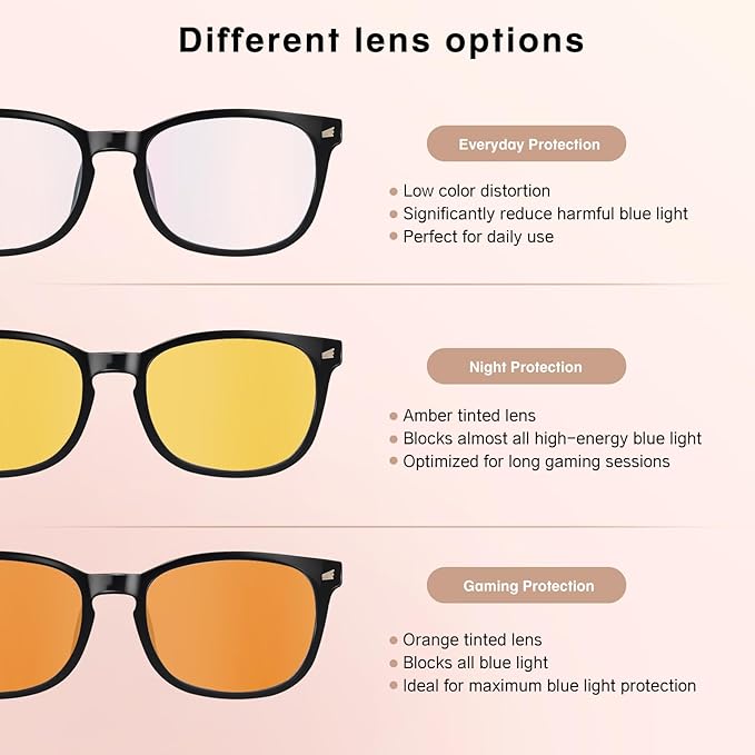 Blue Light Glasses for Woman Men | 99% Blue Light Blocking Glasses | Computer Glassess | Gaming | TV Phone Screen Reader Square Frame | Anti Eyestrain & UV Glare,1 Pack