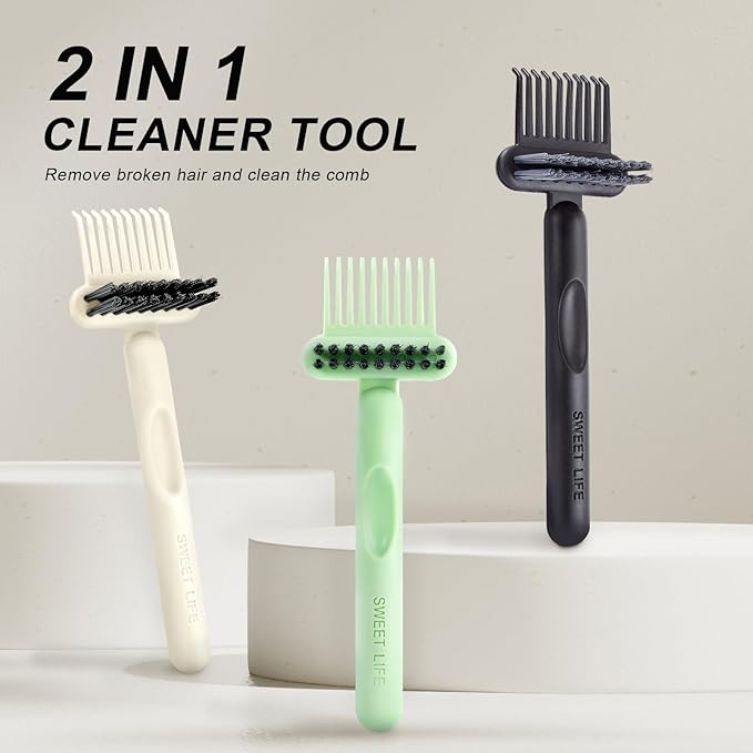 Boar Bristles Hair Brush for Women and Men, Detangling Hair Brush for Smoothing Massage Add Shine, Nylon&Boar Bristles Detangler brush for Hair Healthy (Cleaner-White)