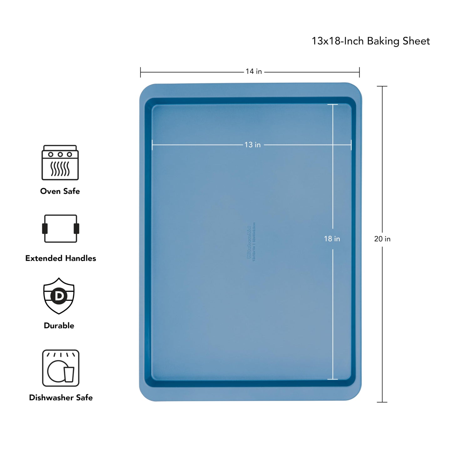 KitchenAid 13x18in Nonstick Aluminized Steel Baking Sheet, Blue Velvet
