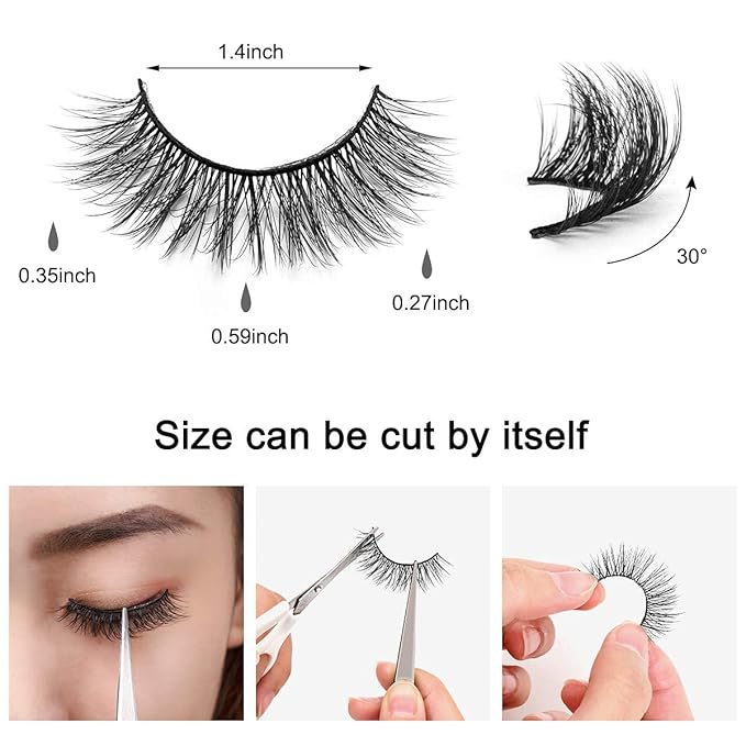 DYSILK Mink Lashes Fluffy Eyelashes - Strip Lashes False Lashes 8 Pairs 6D Lashes Faux Mink Eyelashes Fluffy Natural Look False Eyelashes Long Lashes Pack Mink Lashes Soft Reusable Eye Lashes