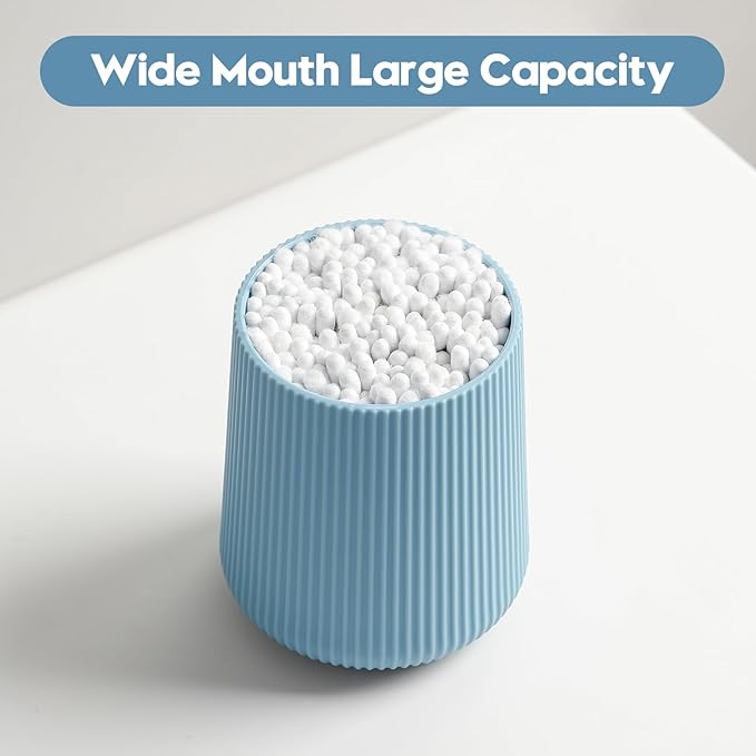 YAUKPH Light Blue Striped Toothbrush Holder for Electric Toothbrushes Bathroom Organizer Cup for Toothpaste Kids & Adults